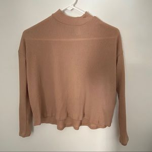 H&M nude ribbed mock neck